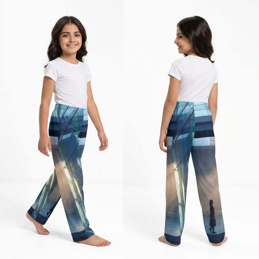 Pantalones de descanso infantiles con arte arquitectónico