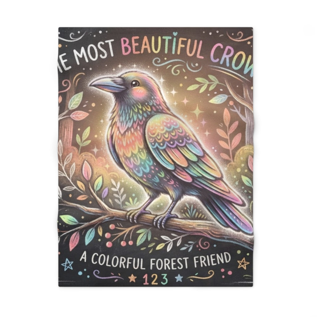 Soft Fleece Baby Blanket - Rainbow Crow | Echovira Gallery