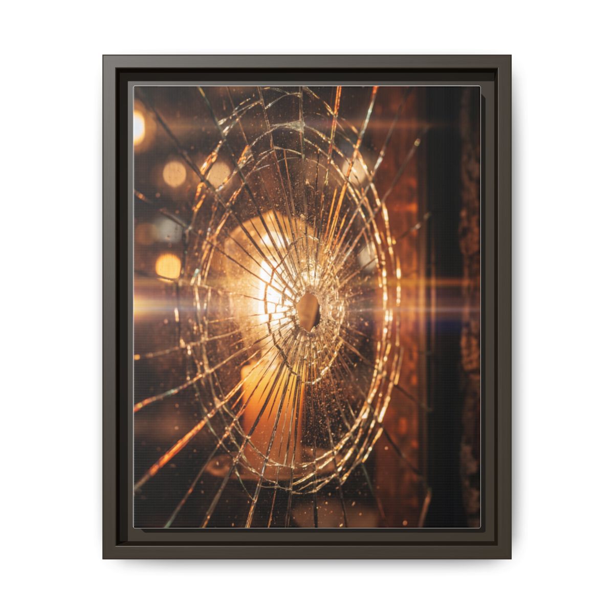 Framed Matte Canvas - Shattered Glass — Espresso / 1.25"