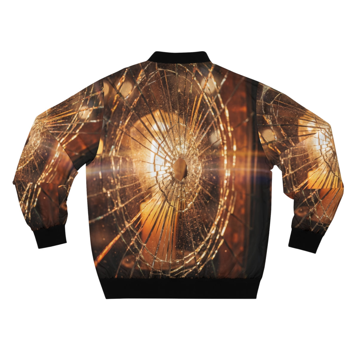 Men's Bomber Jacket - Shattered Amber Light Glass Art |...