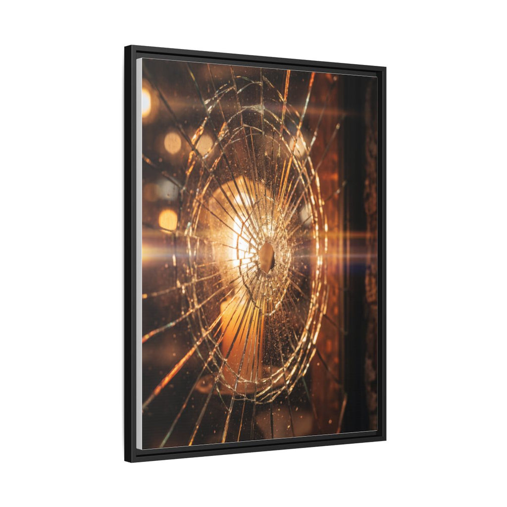 Framed Matte Canvas - Shattered Glass — Black / 1.25"