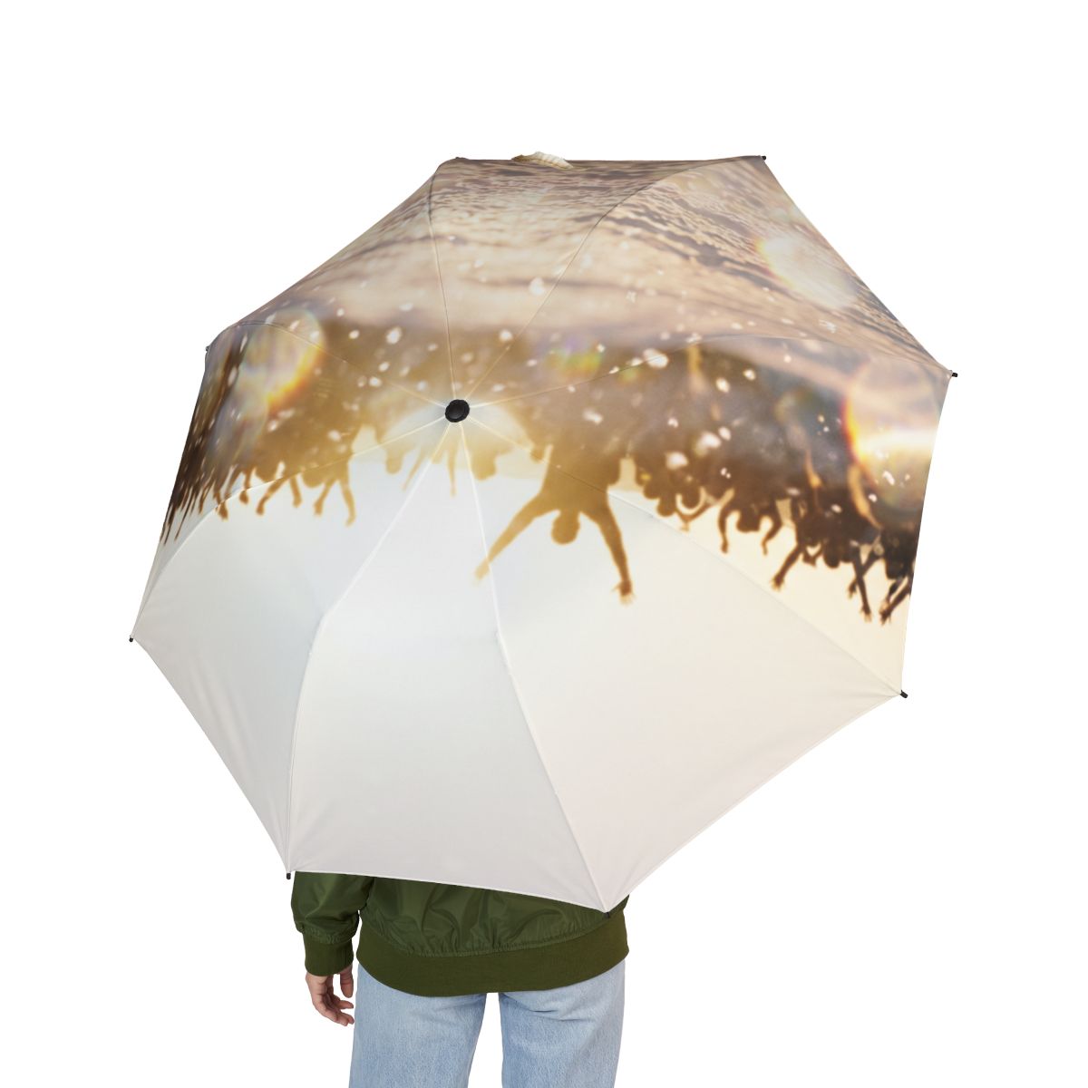Foldable Umbrella with Golden Hour Art
