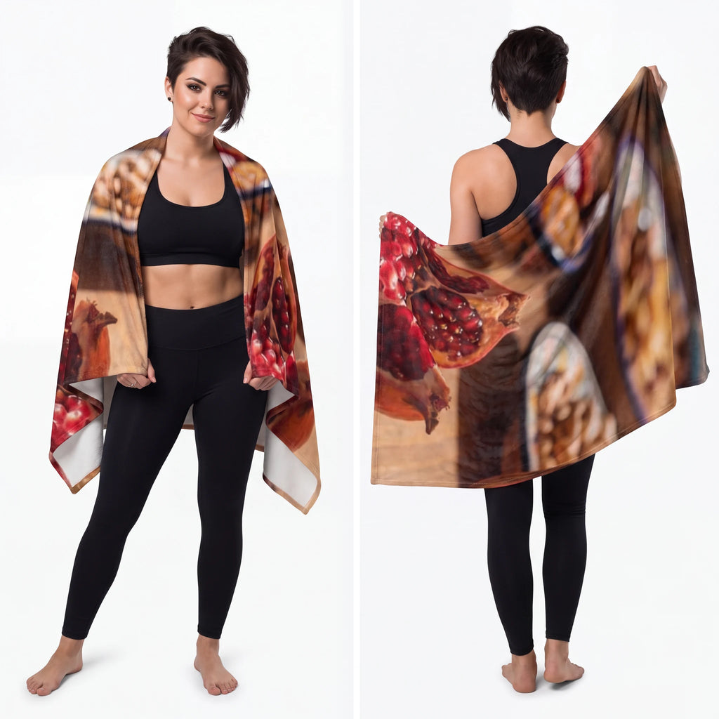 Velveteen Blanket - Amber Mediterranean Feast | Echovira...