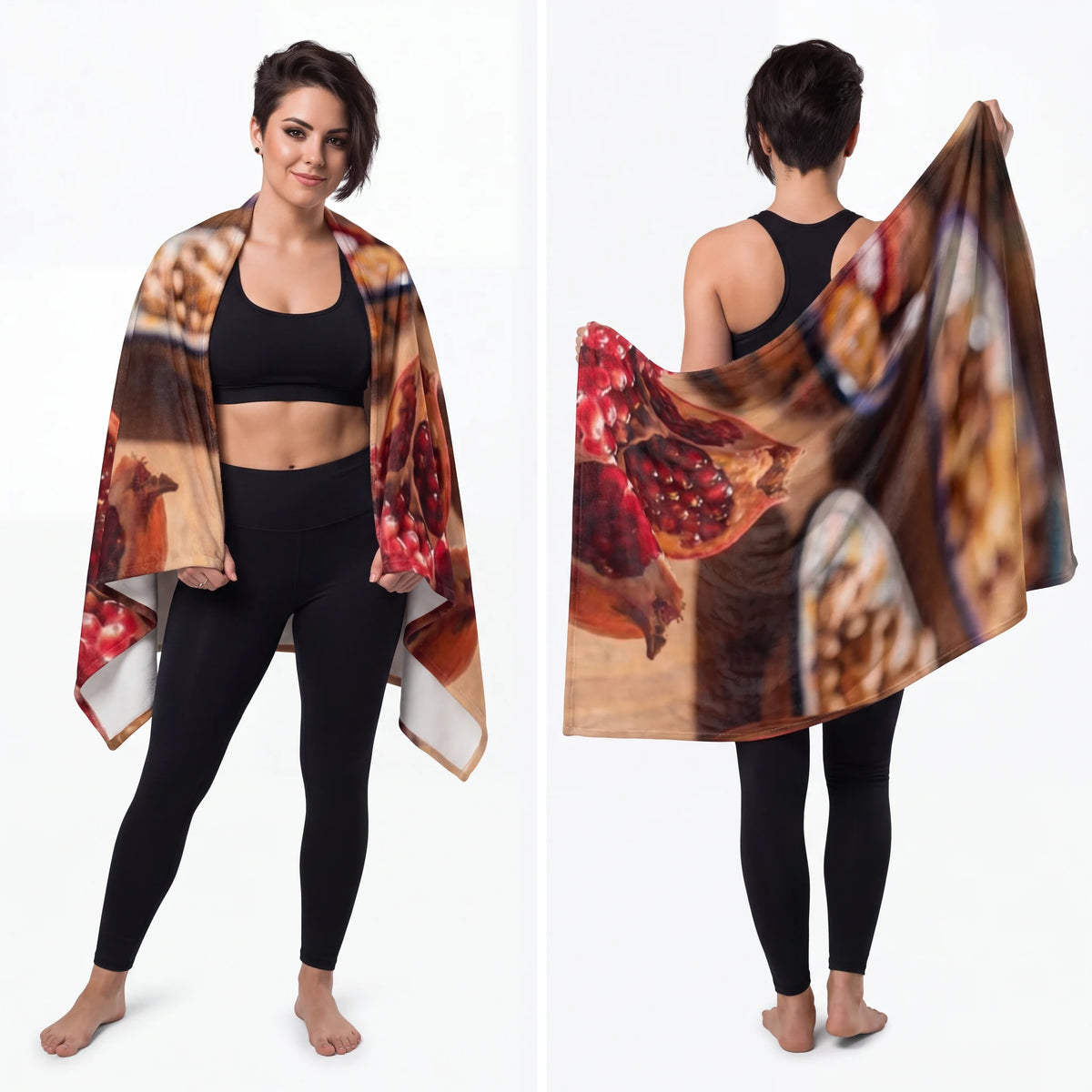 Velveteen Blanket - Amber Mediterranean Feast | Echovira...