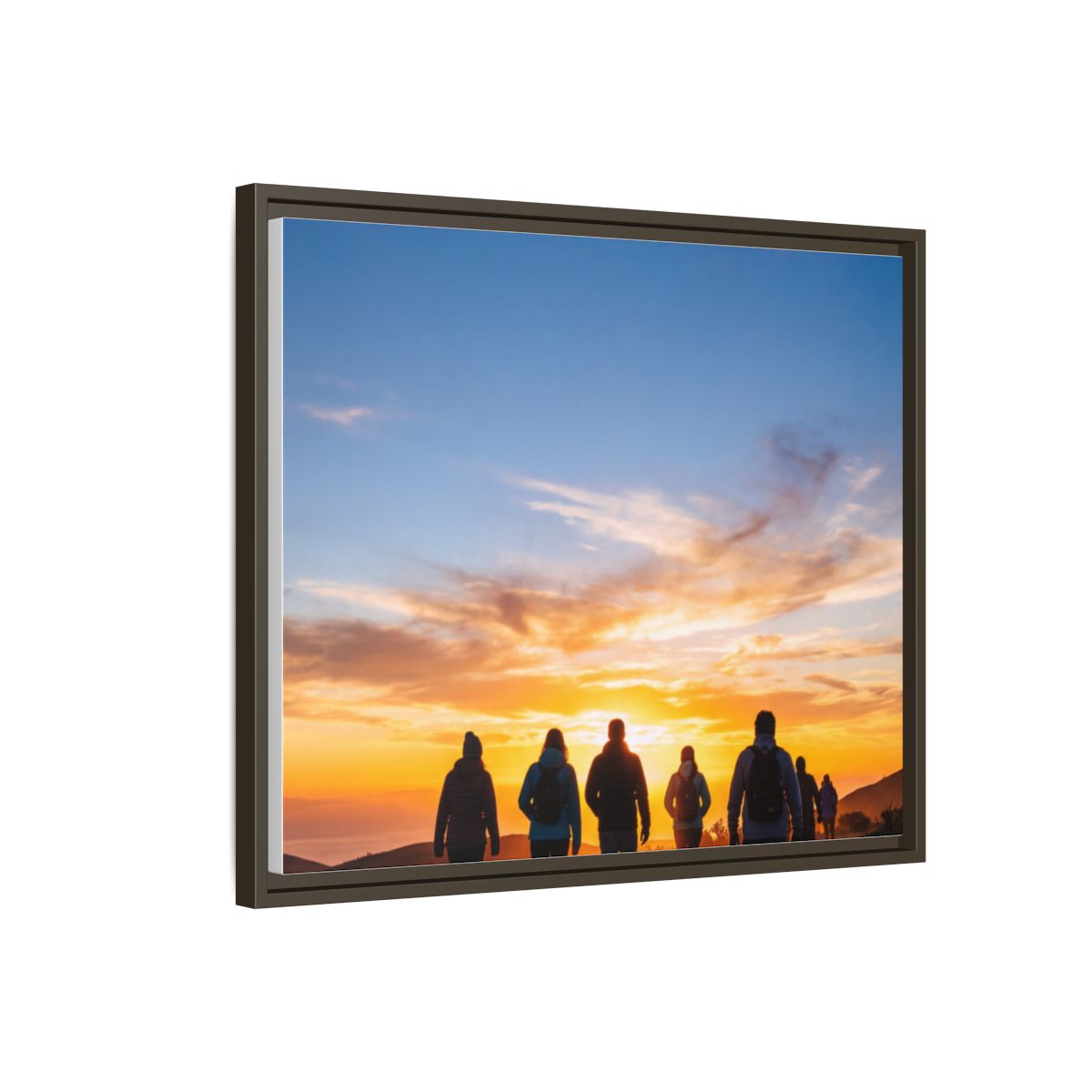Framed Canvas - Sunset Silhouette