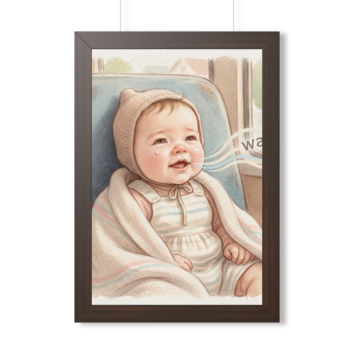 Framed Vertical Poster - Sweet Baby — Walnut (11×14, 12×16...