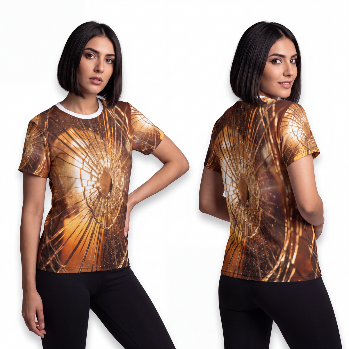 Unisex Cut & Sew Tee - Shattered Gold | Echovira Gallery