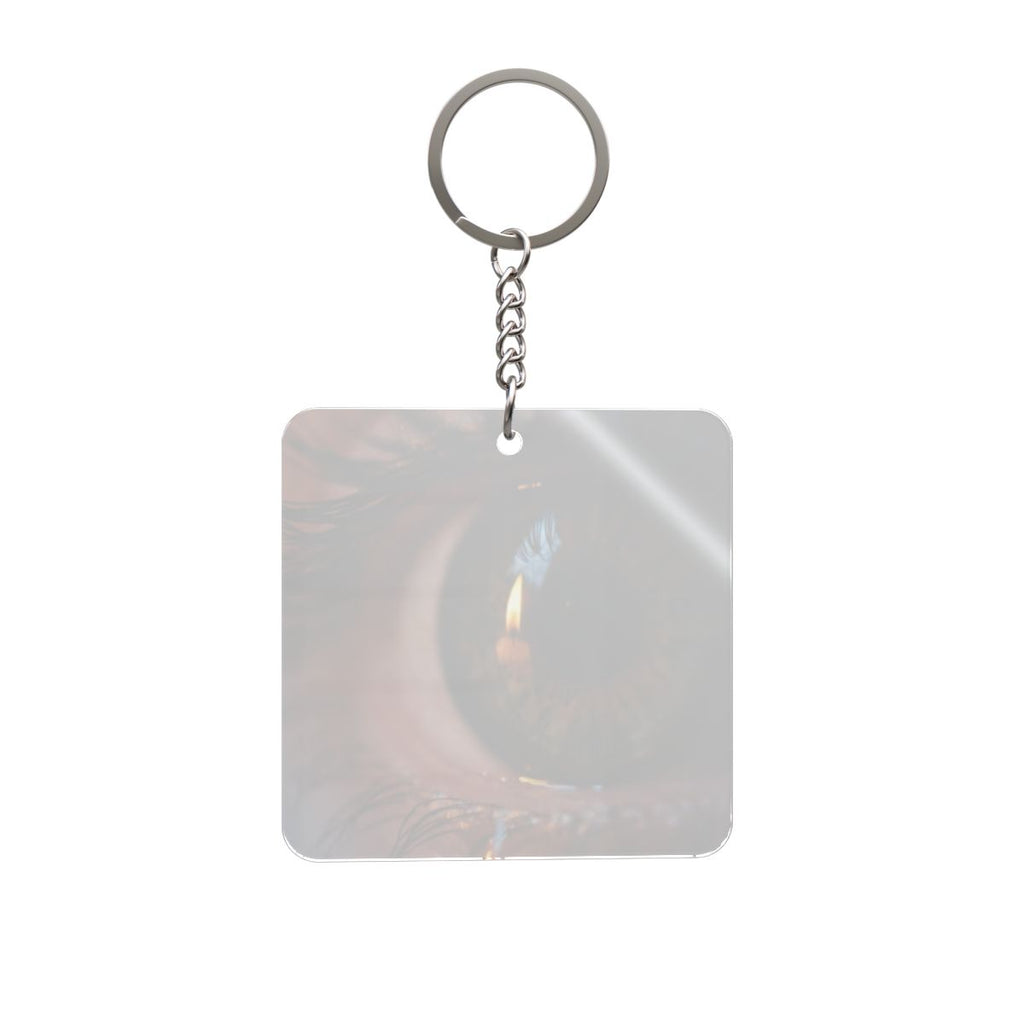 Square Keychain - Amber Iris Reflection Fine Art Print |...