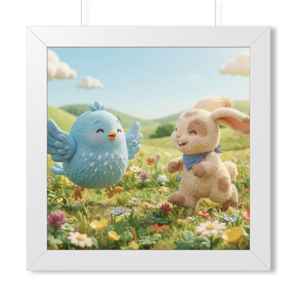 Framed Vertical Poster - Meadow Friends View — White (11×14...