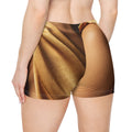 Women's Shorts - Draped Gold Satin Art Print | Echovira...