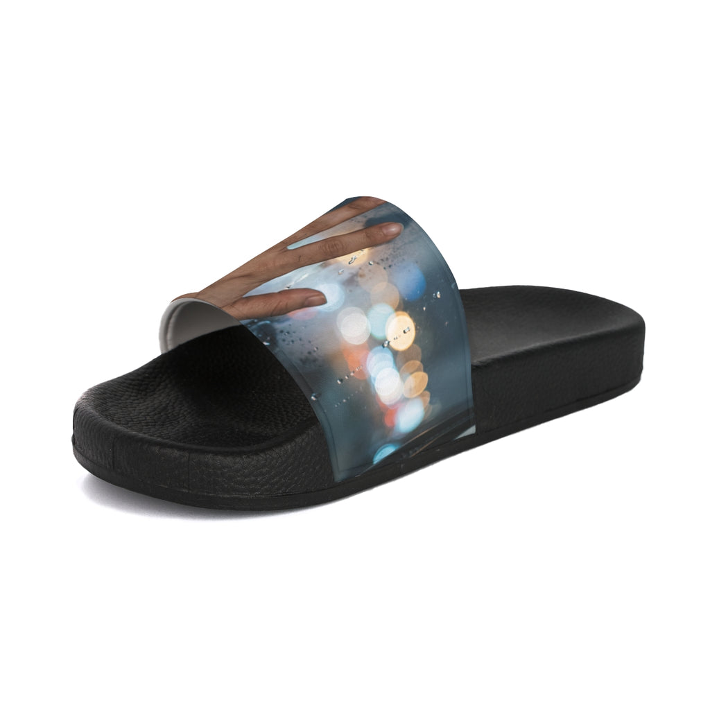 Women's Slide Sandals Rainy City Window Art