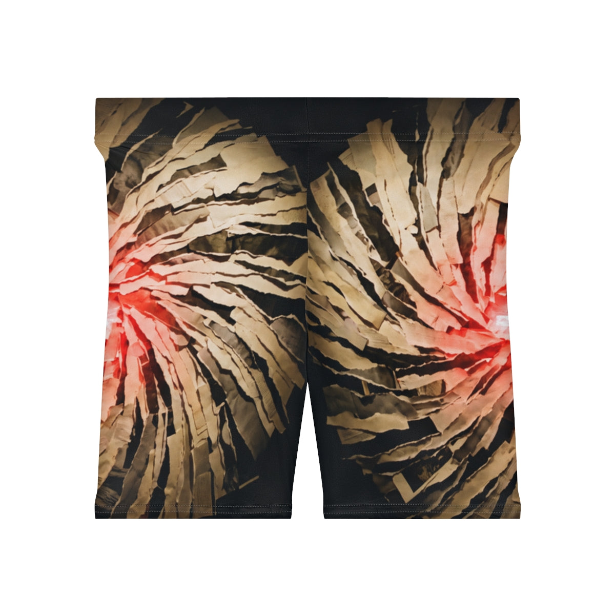 Women's Biker Shorts - Crimson Vortex Fit | Echovira Gallery