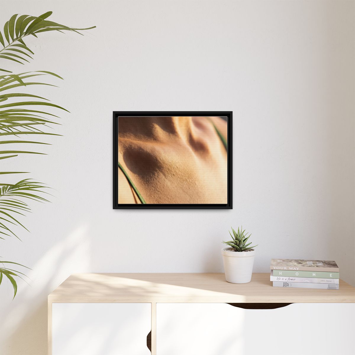 Golden Hour Matte Canvas - Framed Sunset Wall Art — Black /...