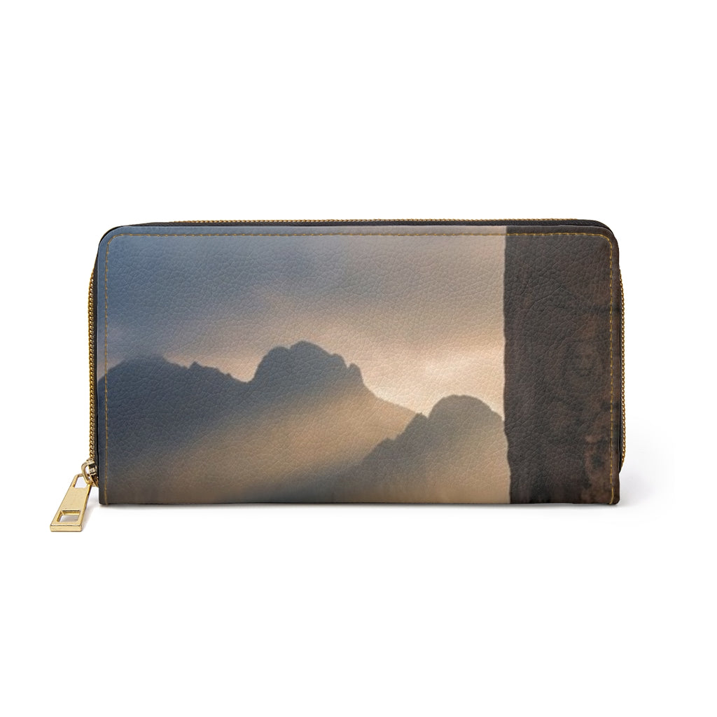 Zipper Wallet - Mystic Monolith Ancient Persian Mountain Art...