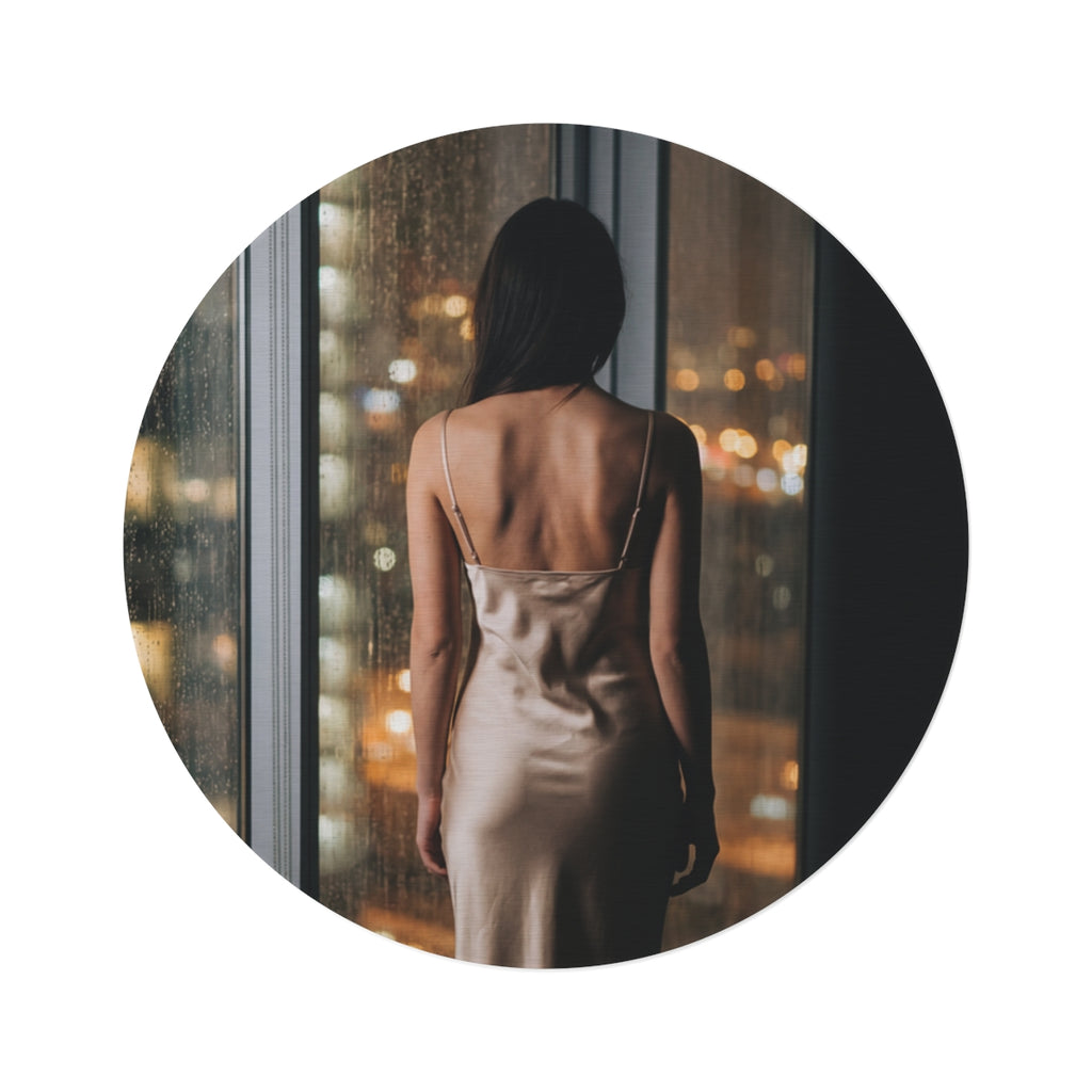 Round Rug - Amber Night Glow Room Accent