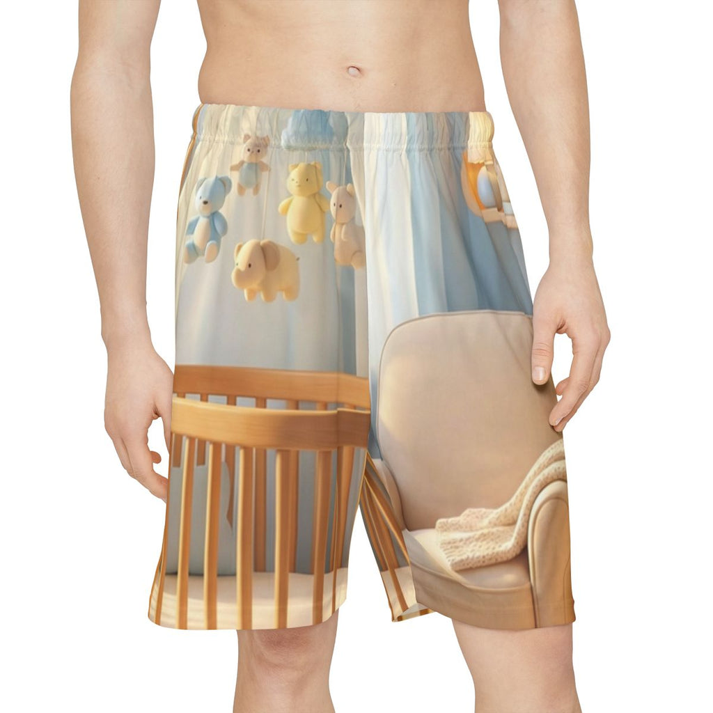 Pastel Blue Men's Sports Shorts - Calm Vibe