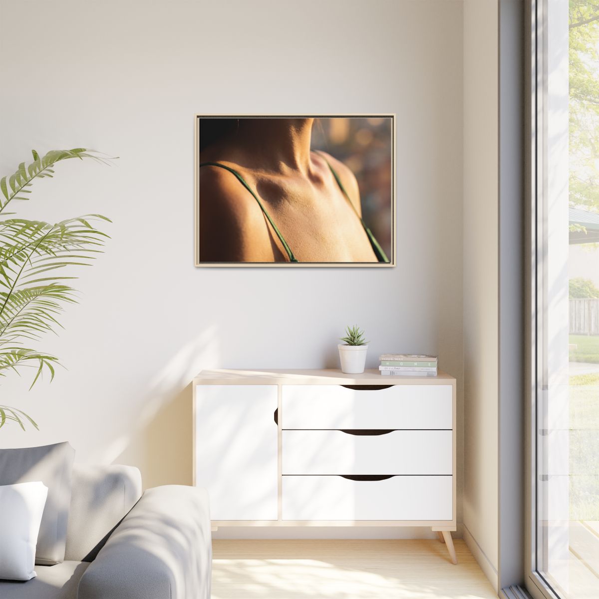 Golden Hour Matte Canvas - Framed Sunset Wall Art — Natural...