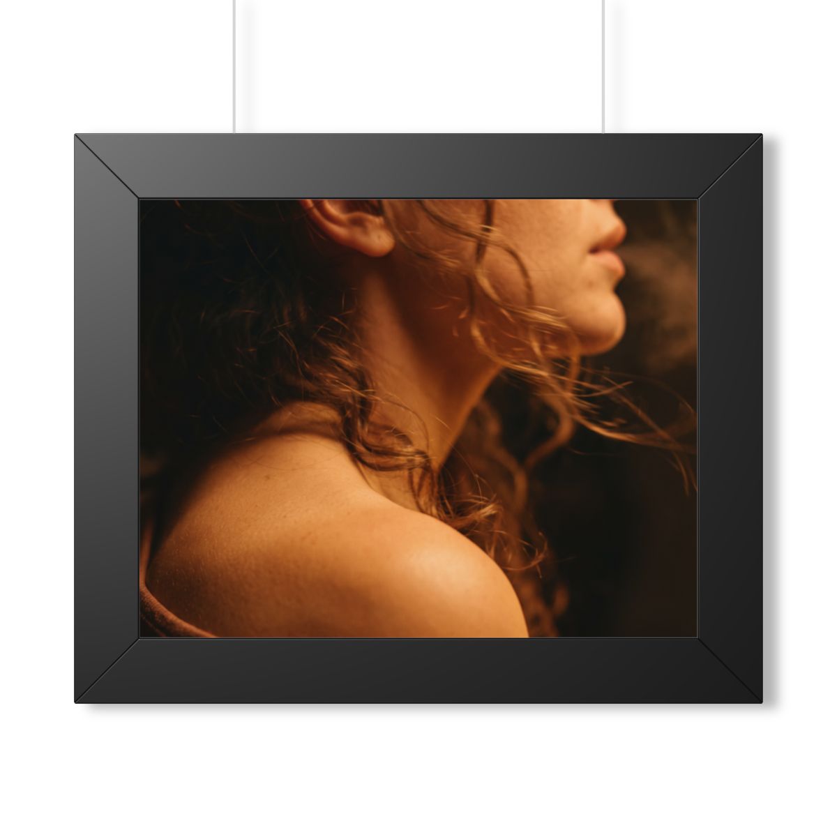 Framed Horizontal Poster - Golden Hour Silhouette Art —... |...