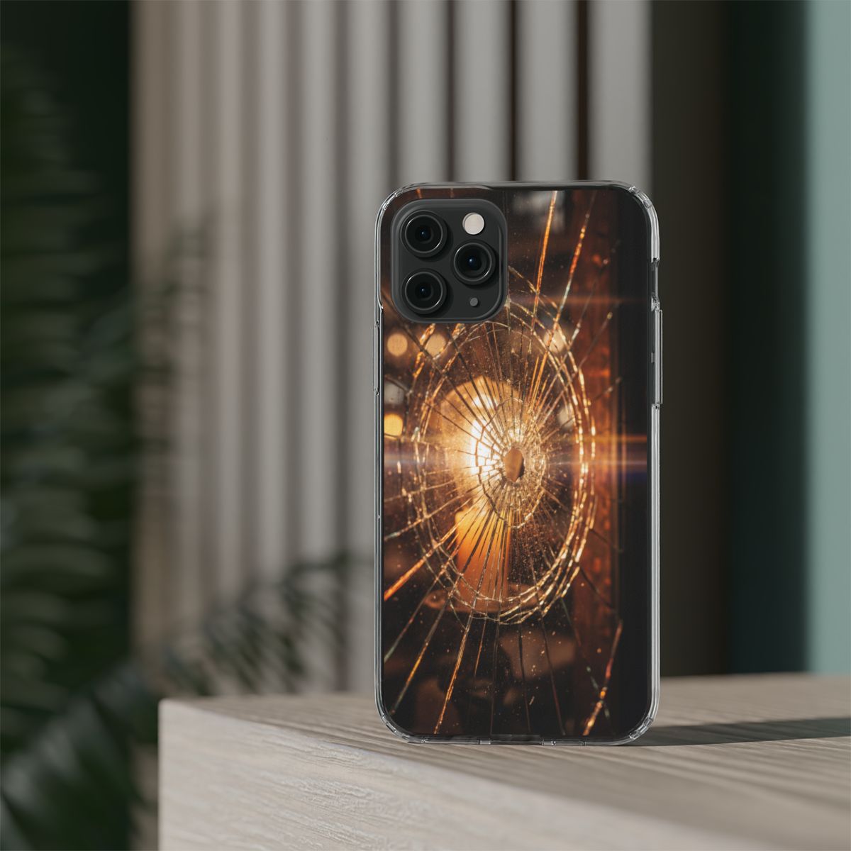 Clear Impact-Resistant Case - Fractured Glow