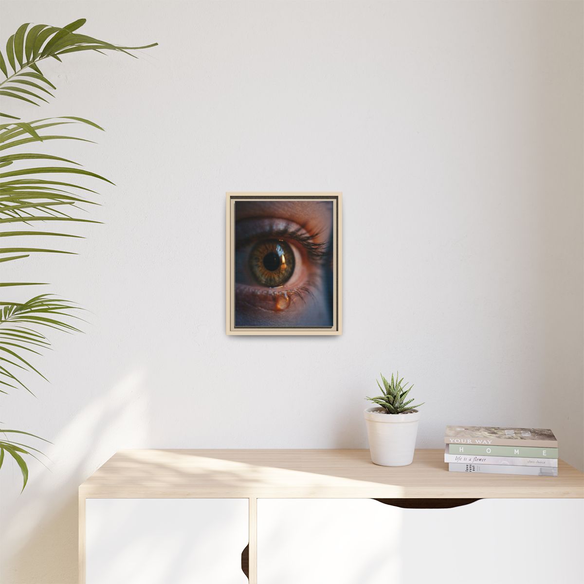 Matte Canvas, Framed - Amber Iris Reflection Fine Art Print...