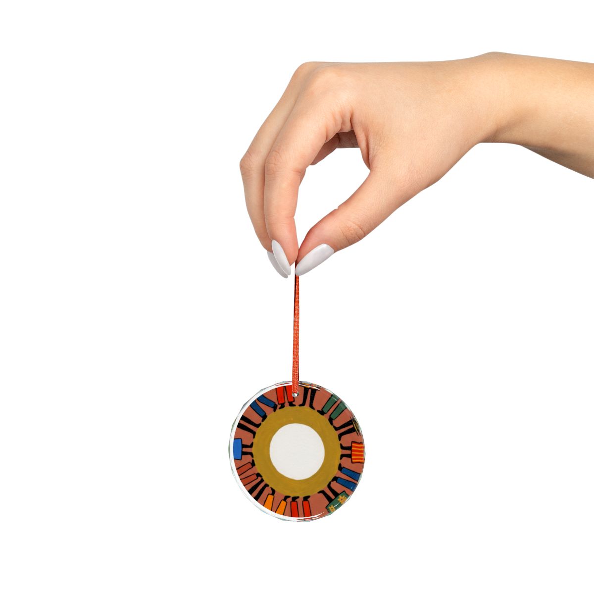 Crystal Glass Ornament - Unity Mandala Folk Art | Echovira...