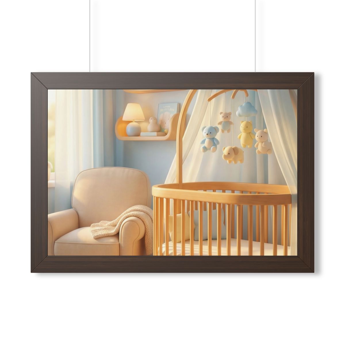 Framed Horizontal Poster - Dreamy Serene Nursery Art —... |...