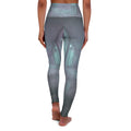 High Waisted Yoga Leggings - Liminal Corridor Fog Art Print...