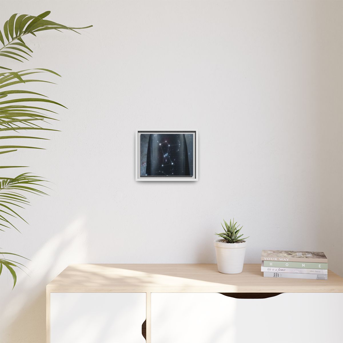 Matte Canvas, Framed - Cosmic Sentinel Orion Constellation...