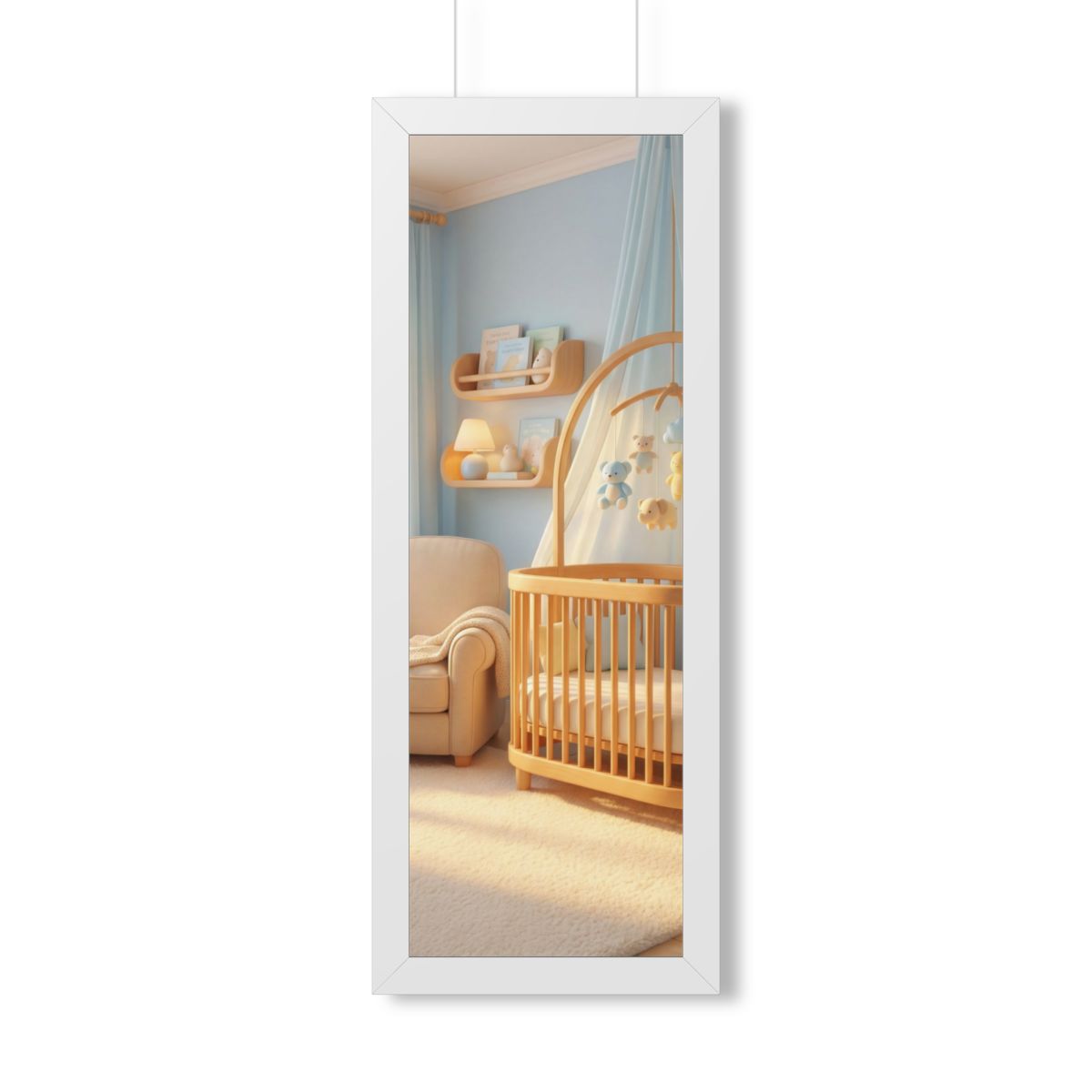 Framed Vertical Poster - Dreamy Serene Nursery Art — White...
