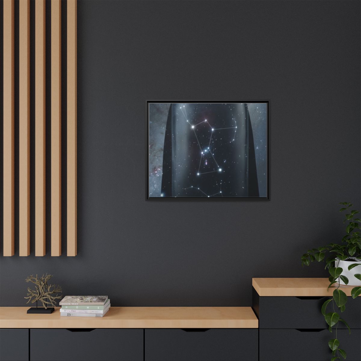 Framed Matte Canvas - Cosmic Sentinel — Black / 1.25" (10×8...