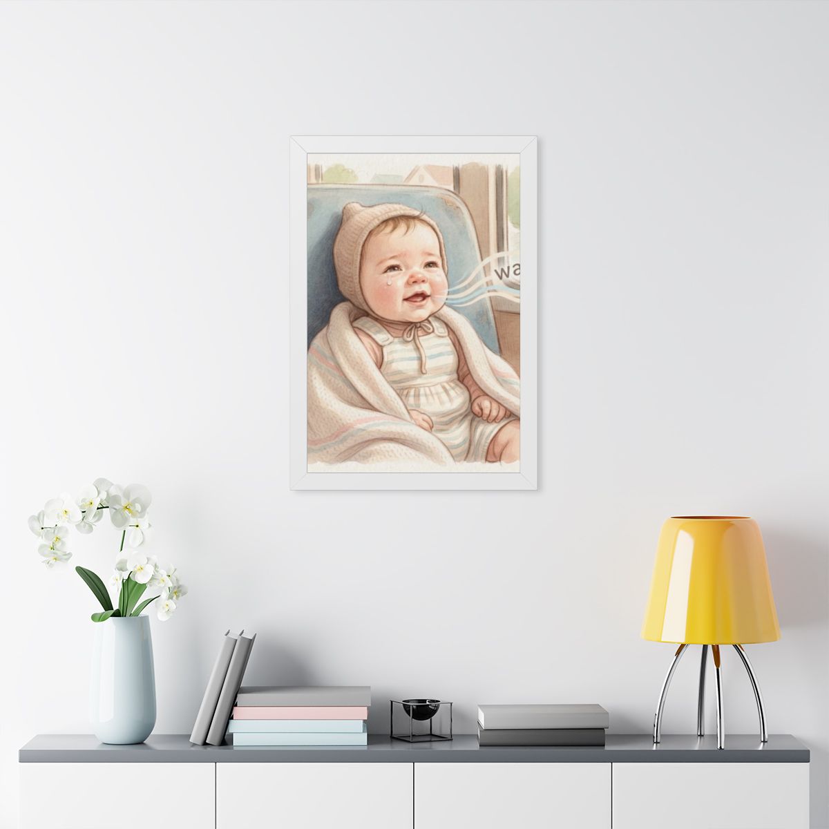 Framed Vertical Poster - Sweet Baby — White (11×14, 12×16......