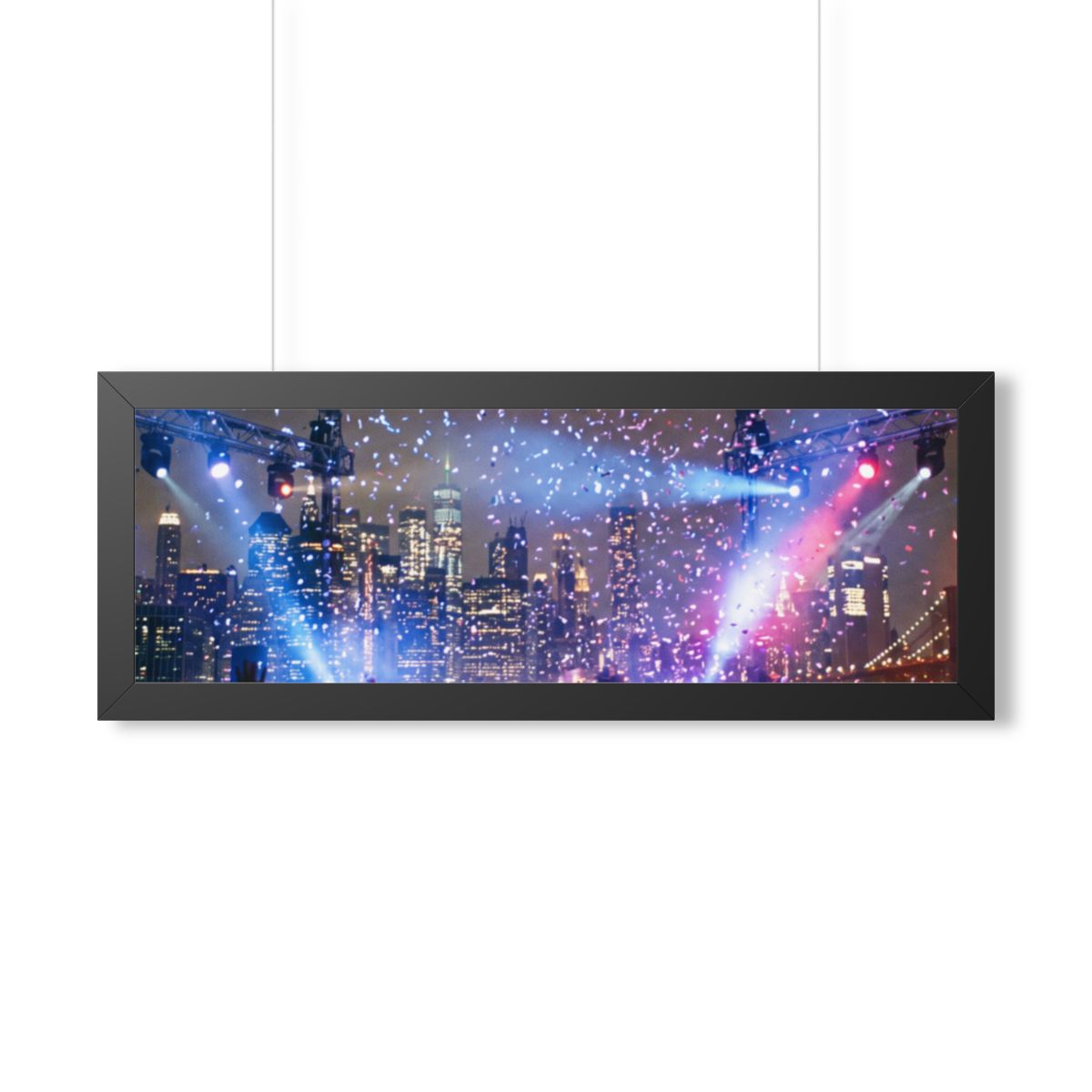 Framed Horizontal Poster - City Skyline Festival Euphoria......