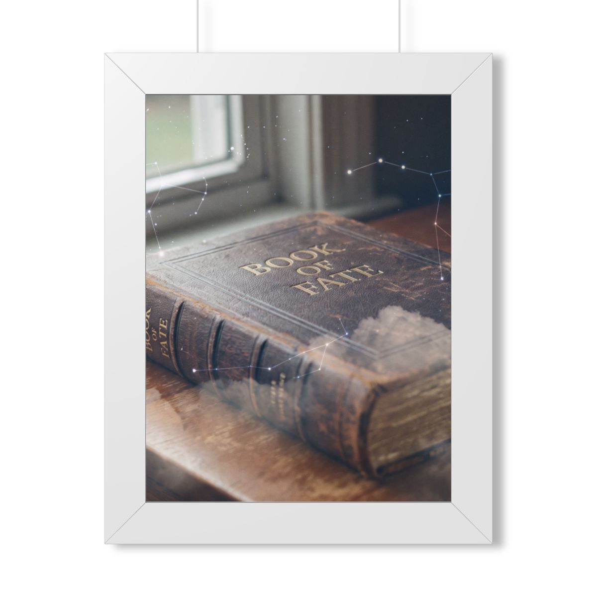 Framed Vertical Poster - Celestial Book of Fate Mystical Art...