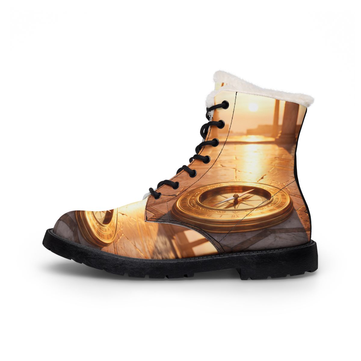 Women's Fur & Leather Boots - Golden Meridian | Echovira...