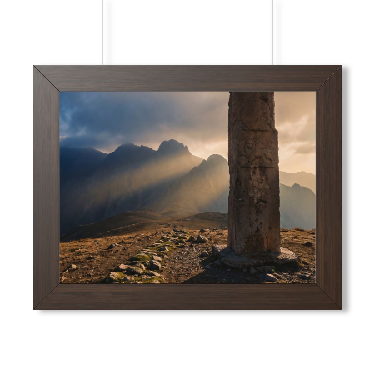 Framed Horizontal Poster - Mystic Monolith Ancient Persian...