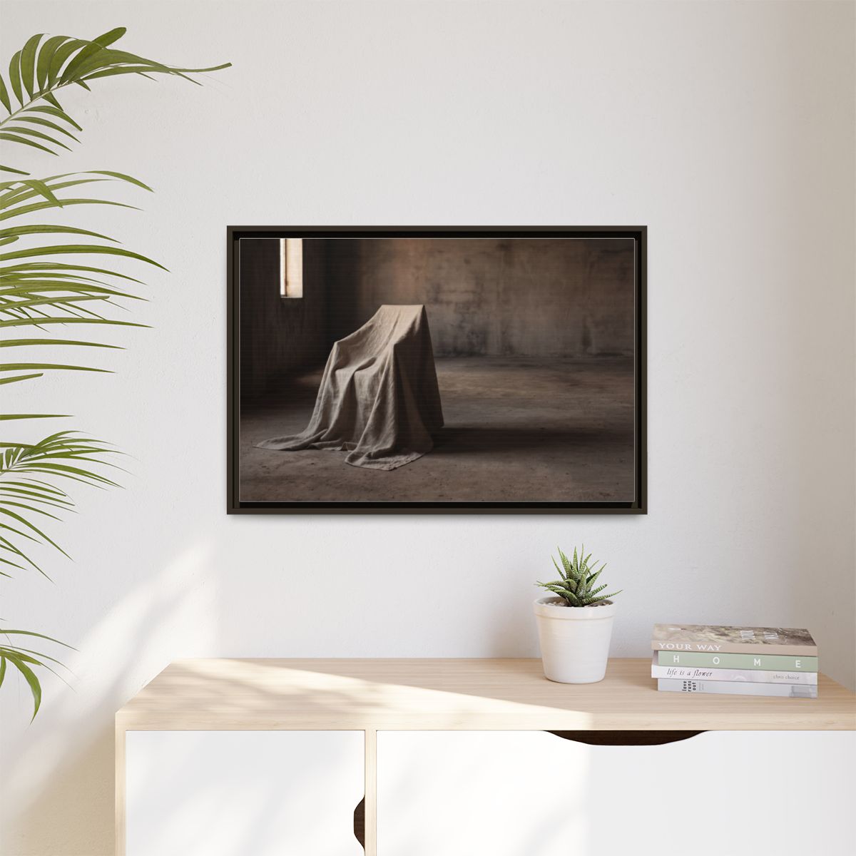 Matte Canvas, Framed - Draped Silence Still Life Art... |...