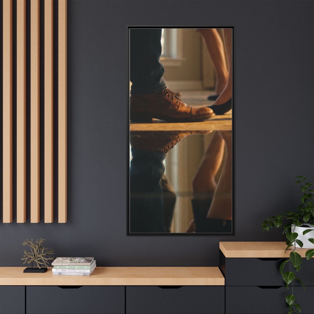Matte Canvas, Framed - Golden Hour Reflections Cinematic Art...