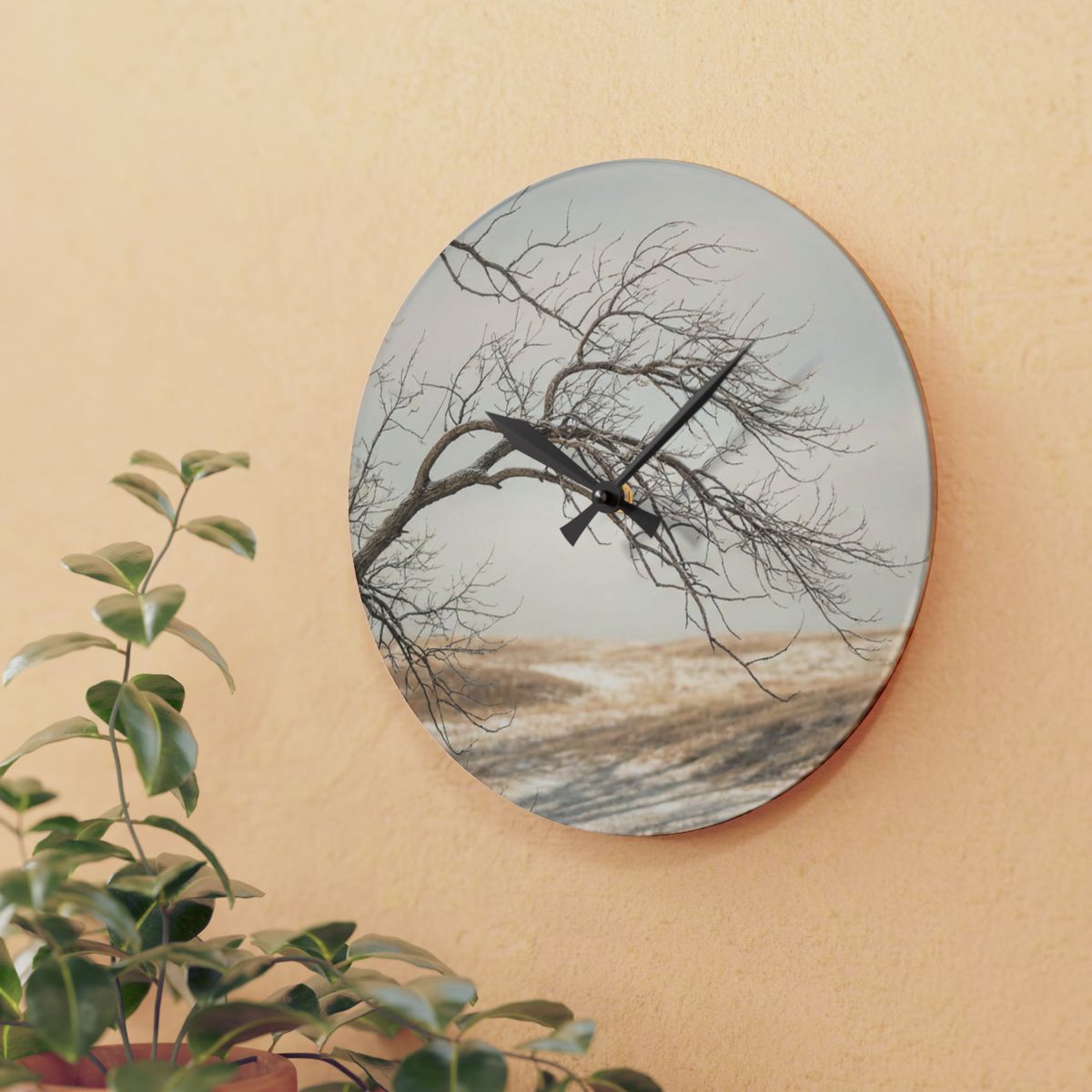 Acrylic Wall Clock - Minimalist Tree