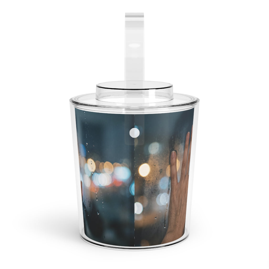 Rainy City Window Ice Bucket with Tongs