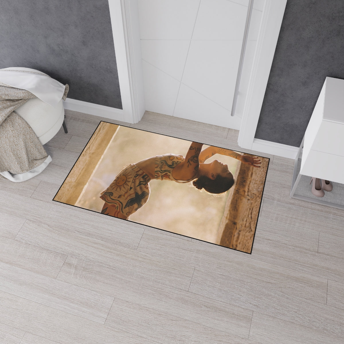 Heavy Duty Floor Mat - Solstice Ritual Golden Hour Art |...