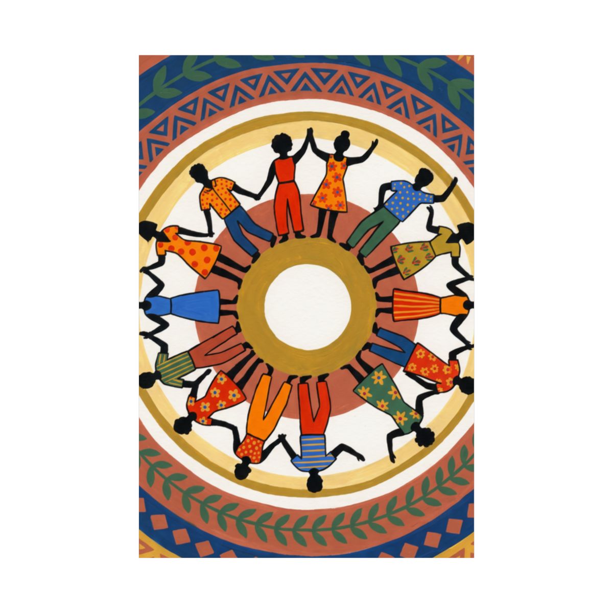 Matte Vertical Poster - Unity Mandala Folk Art (8×10 &... |...