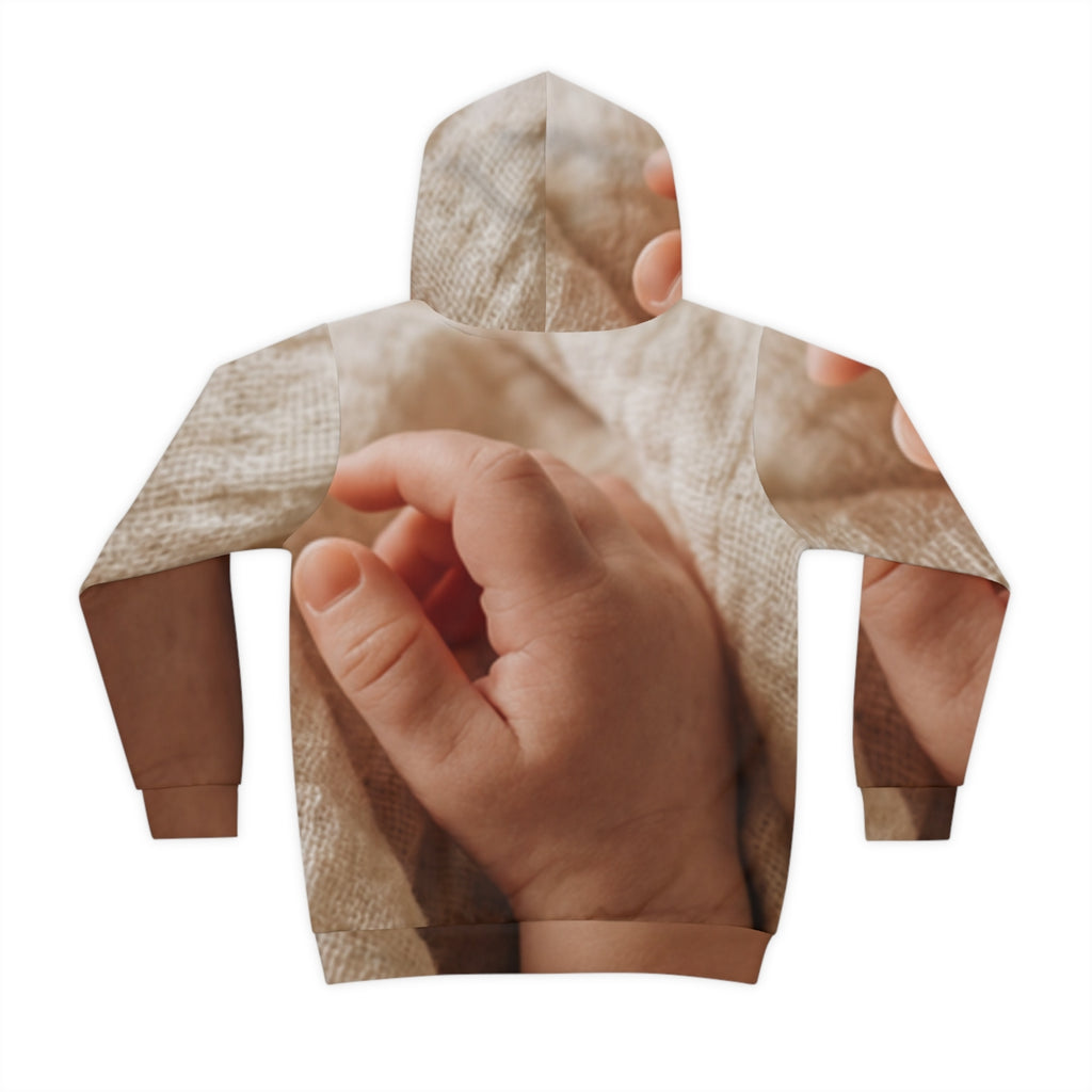 Children's Hoodie - Tender Newborn Hand in Soft Muslin... |...