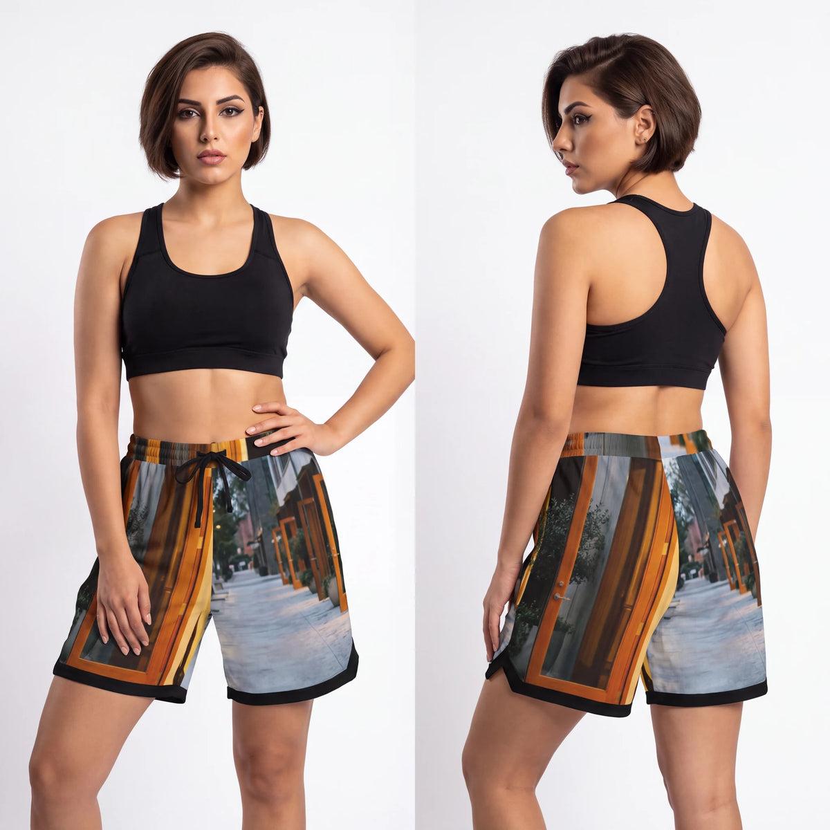 Basketball Rib Shorts - Twilight Walkway | Echovira Gallery