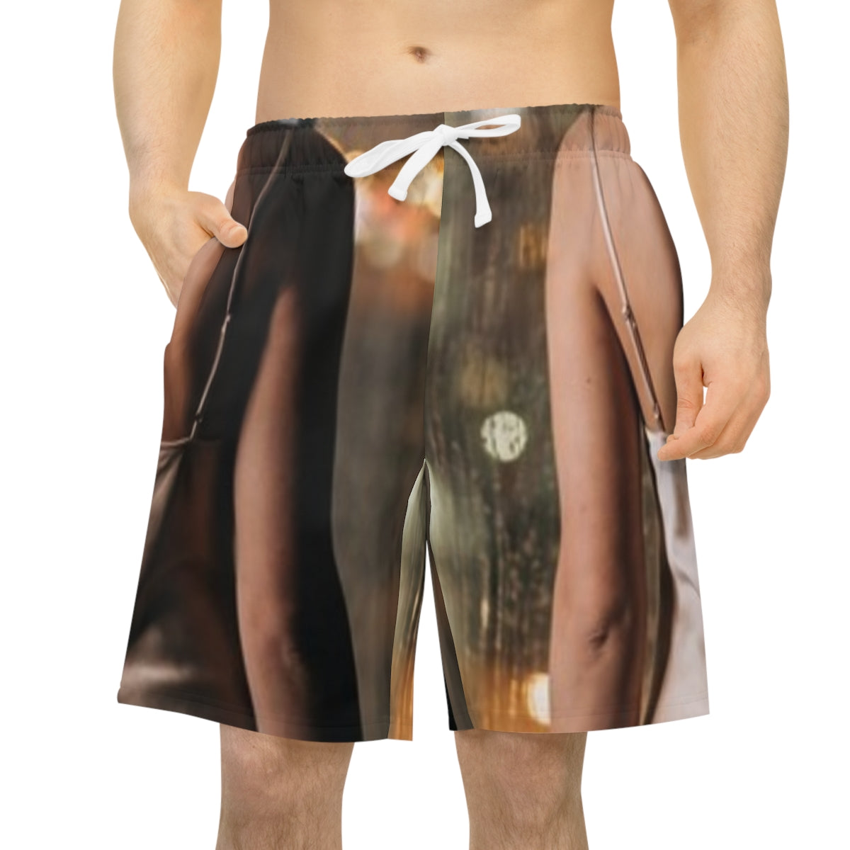 Men's Athletic Long Shorts - Rainscape Grid | Echovira...