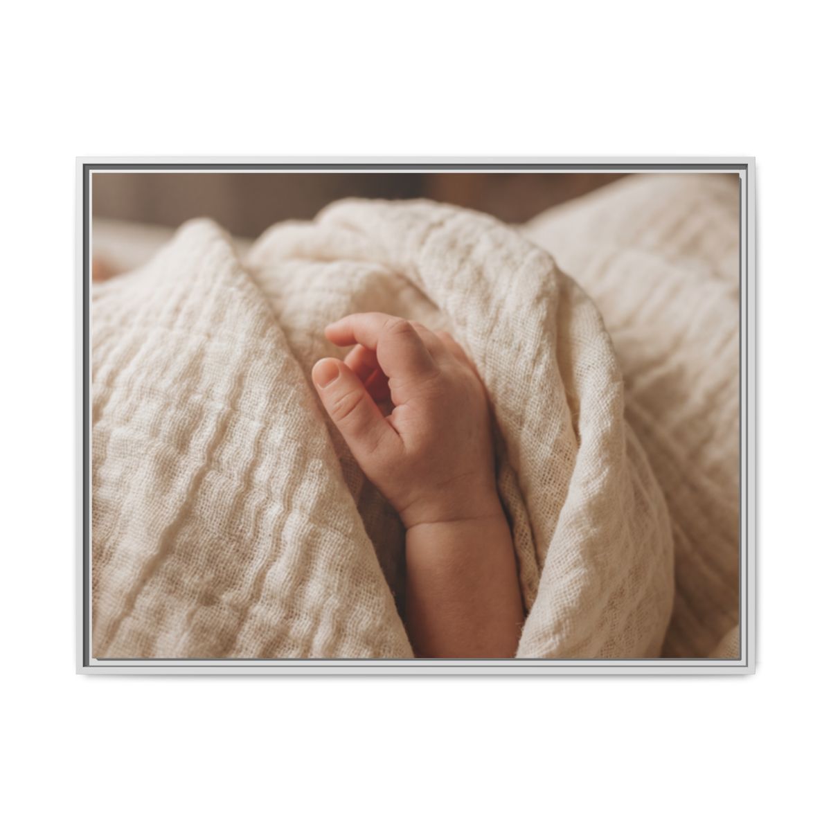 Framed Canvas - Soft Nursery Photography — White / 1.25"