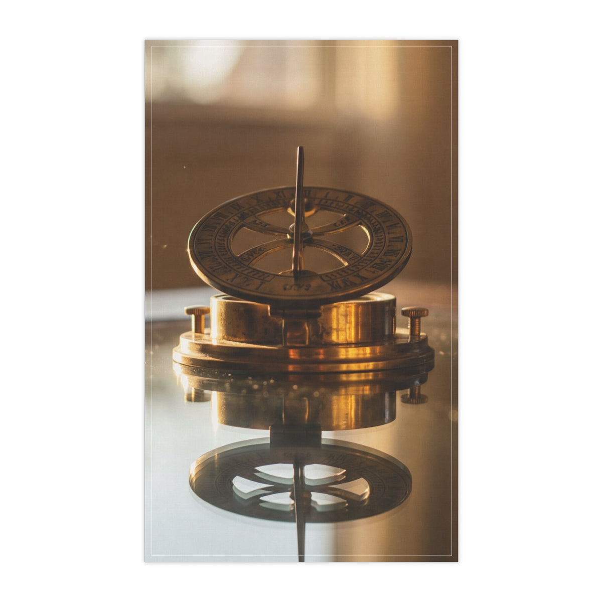 Tea Towel - Vintage Brass Sundial | Echovira Gallery