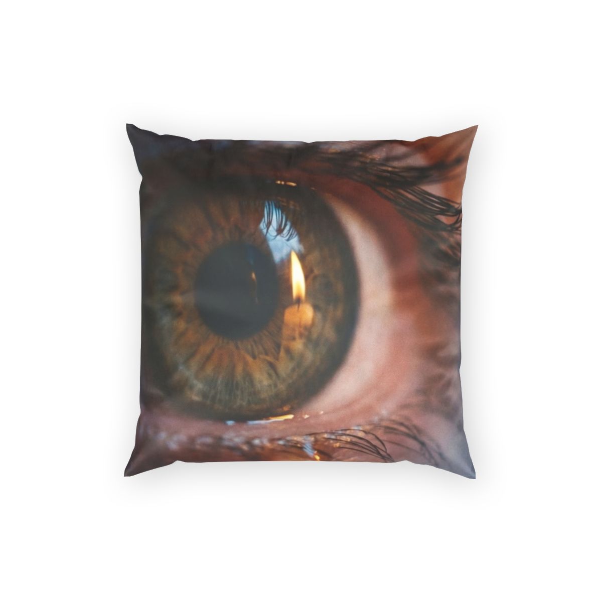 Poly Velvet Pillow - Amber Iris Reflection Fine Art Print |...