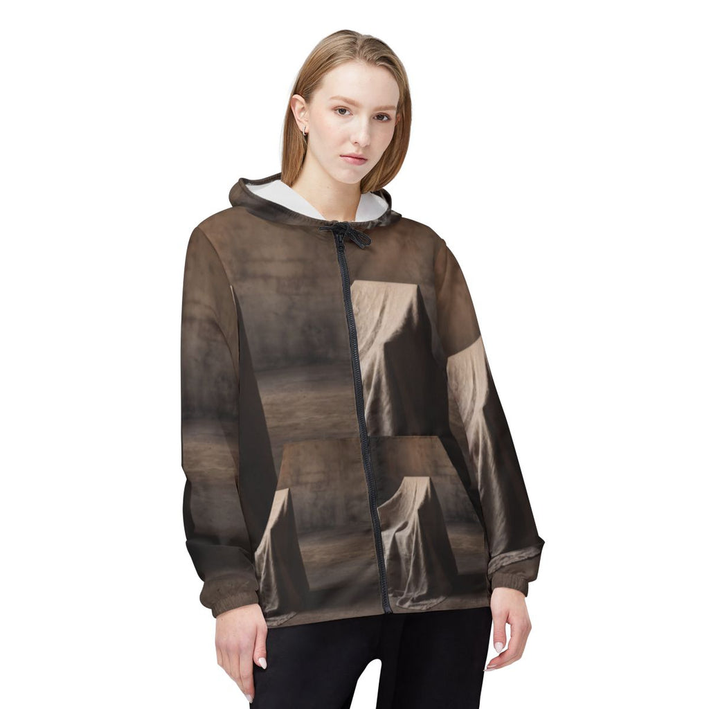 Windbreaker-Jacke – Brutalistisches Schild