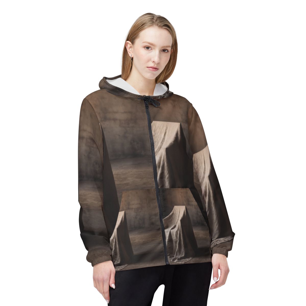 Windbreaker-Jacke – Brutalistisches Schild