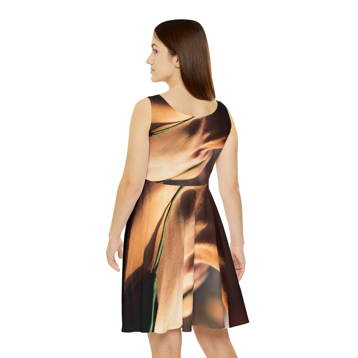 Women's Skater Dress - Golden Hour - Emerald Sunset Glow |...